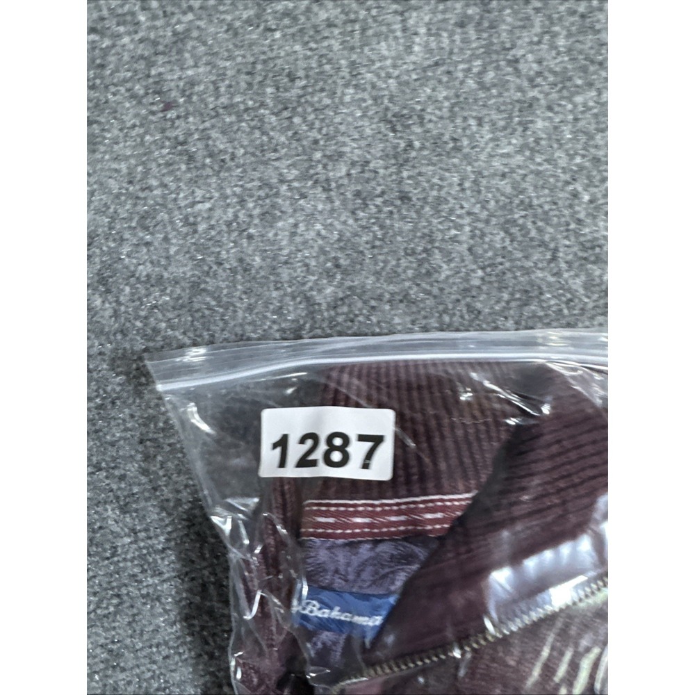 Tommy Bahama Mens 1/4 Zip Sweater Size M Burgundy Cotton Blend Textured Pullover - Picture 6 of 6